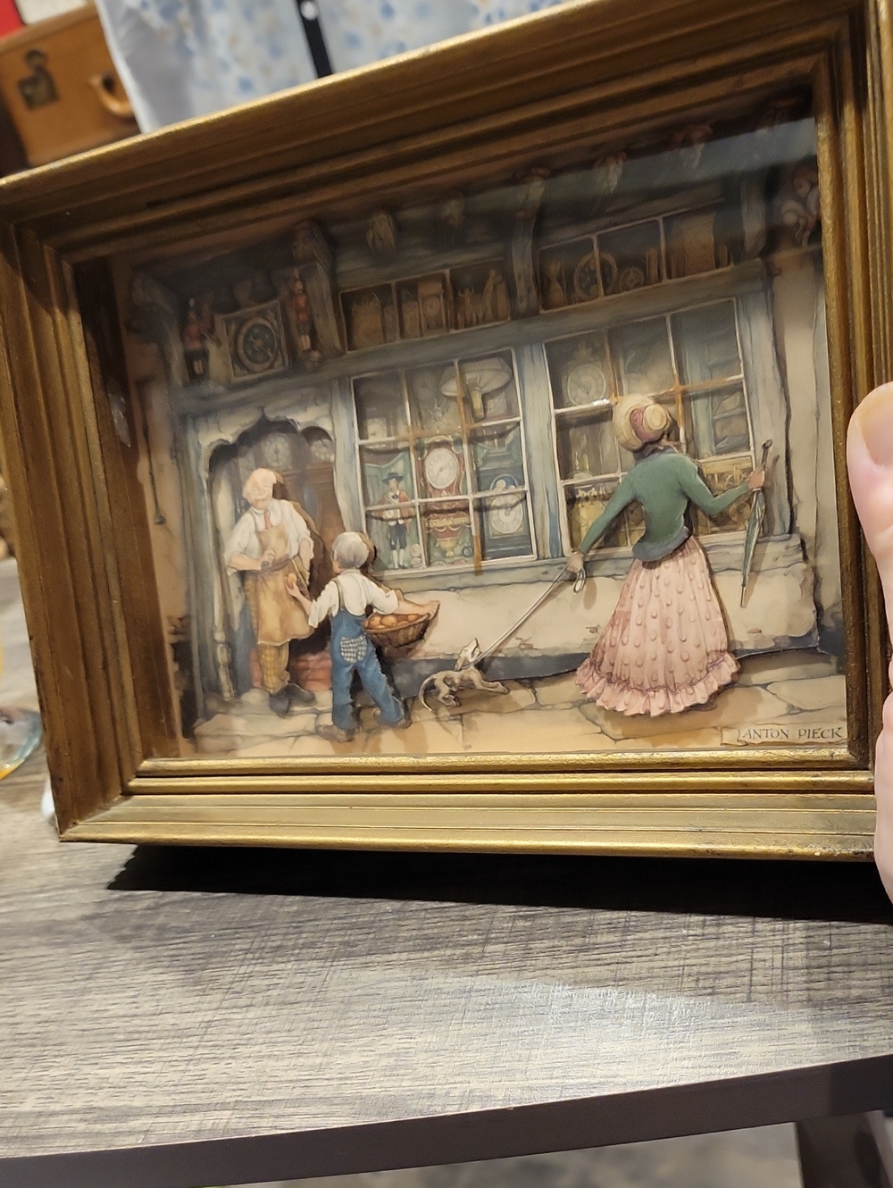 Shadow Box 3- D Art By Anton Pieck,EUC/ Cottagecore Art,1960